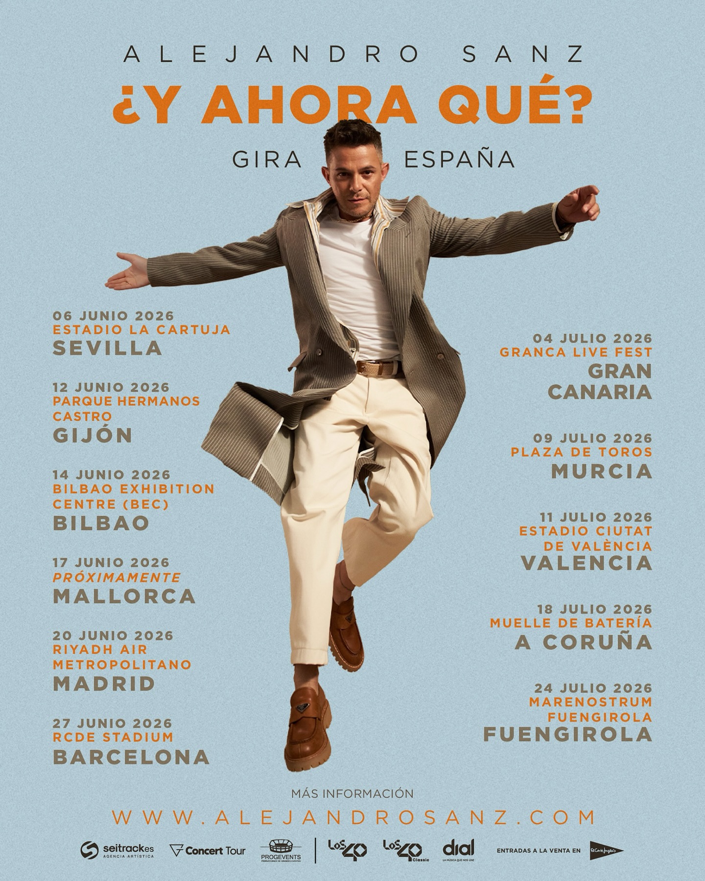 Alejandro Sanz Y Ahora Qué Tour Poster 2026