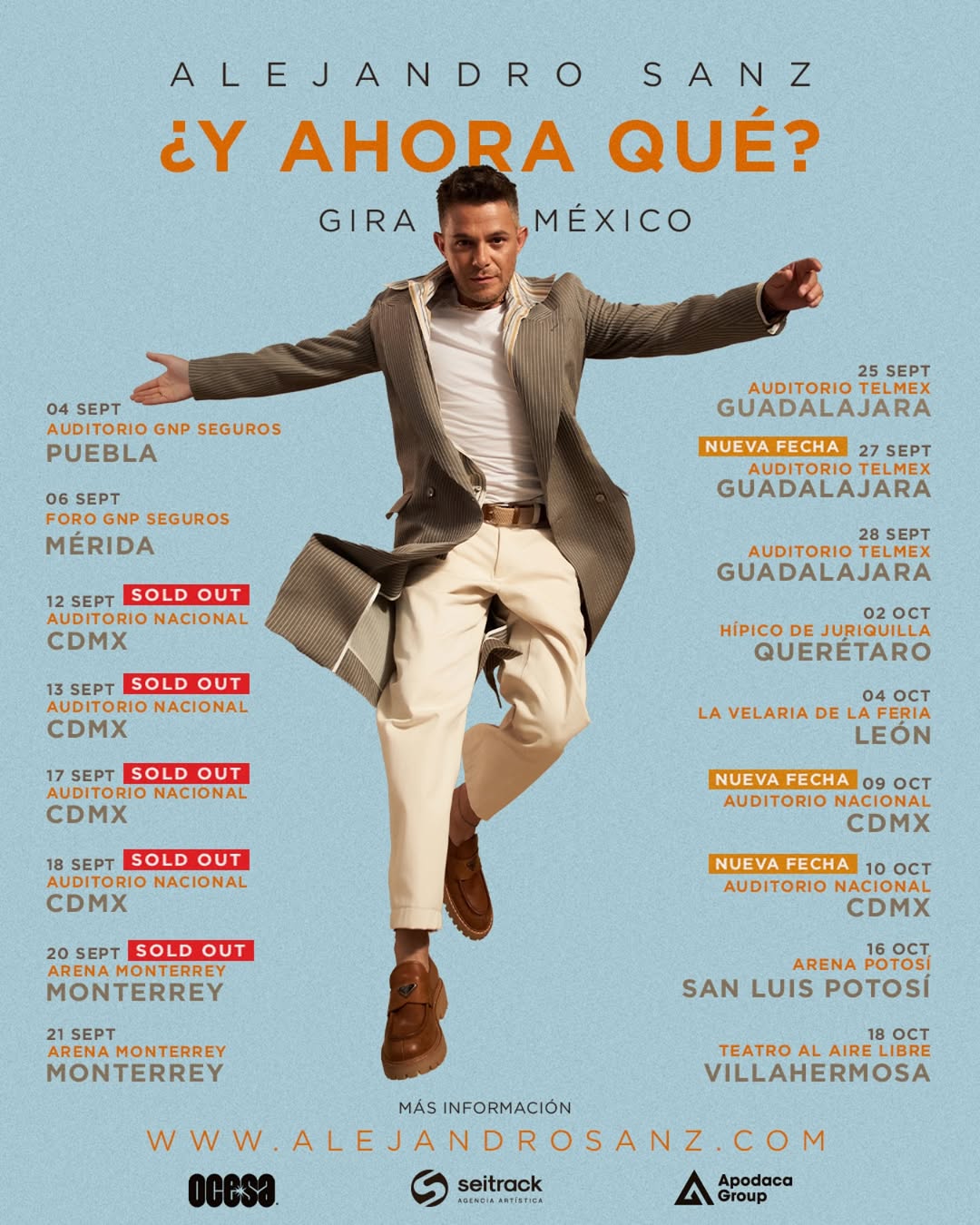 Alejandro Sanz Y Ahora Qué Tour Poster 2026